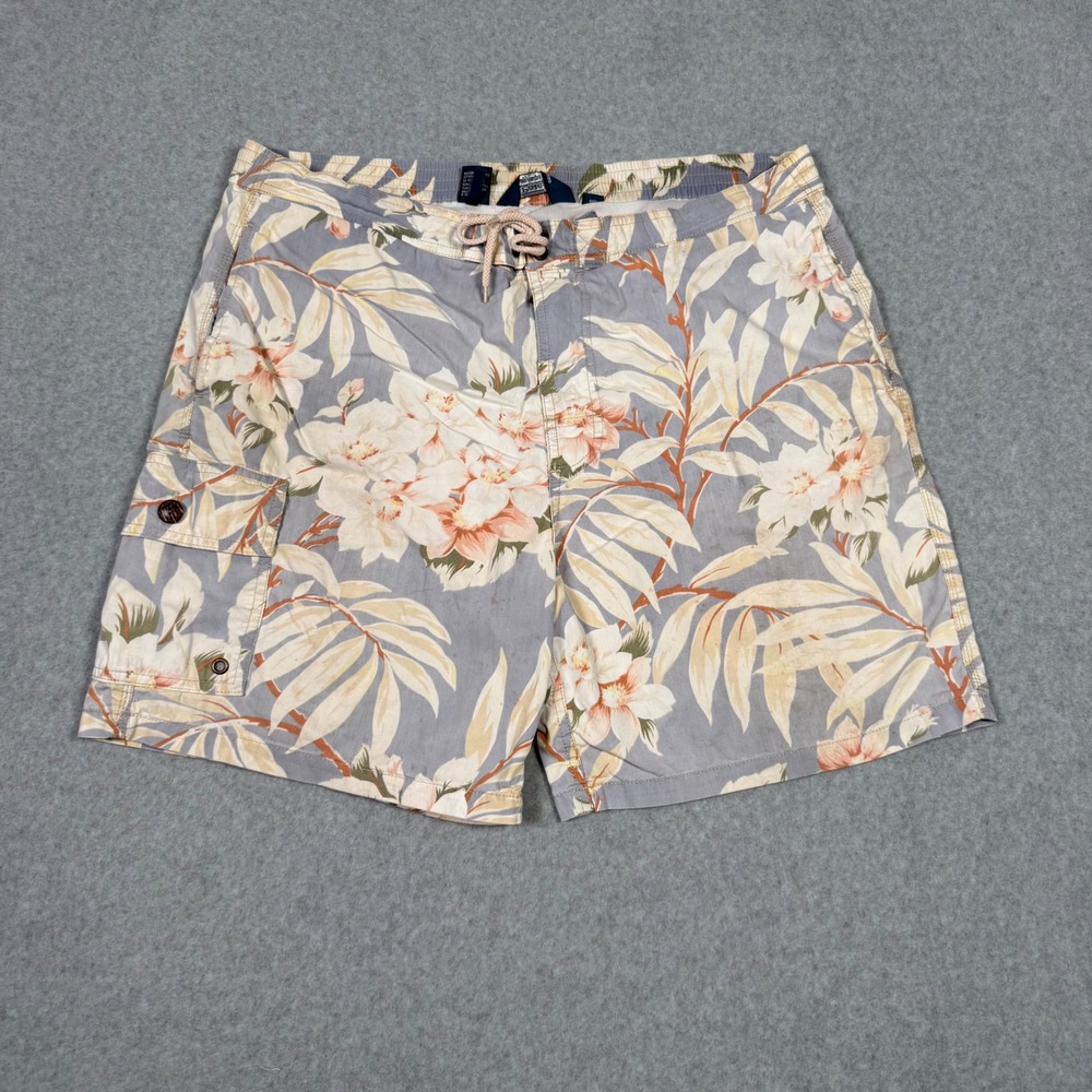 Polo Ralph Lauren Mens Floral Swim Trunks Blue Cargo Board Shorts Size L Beach